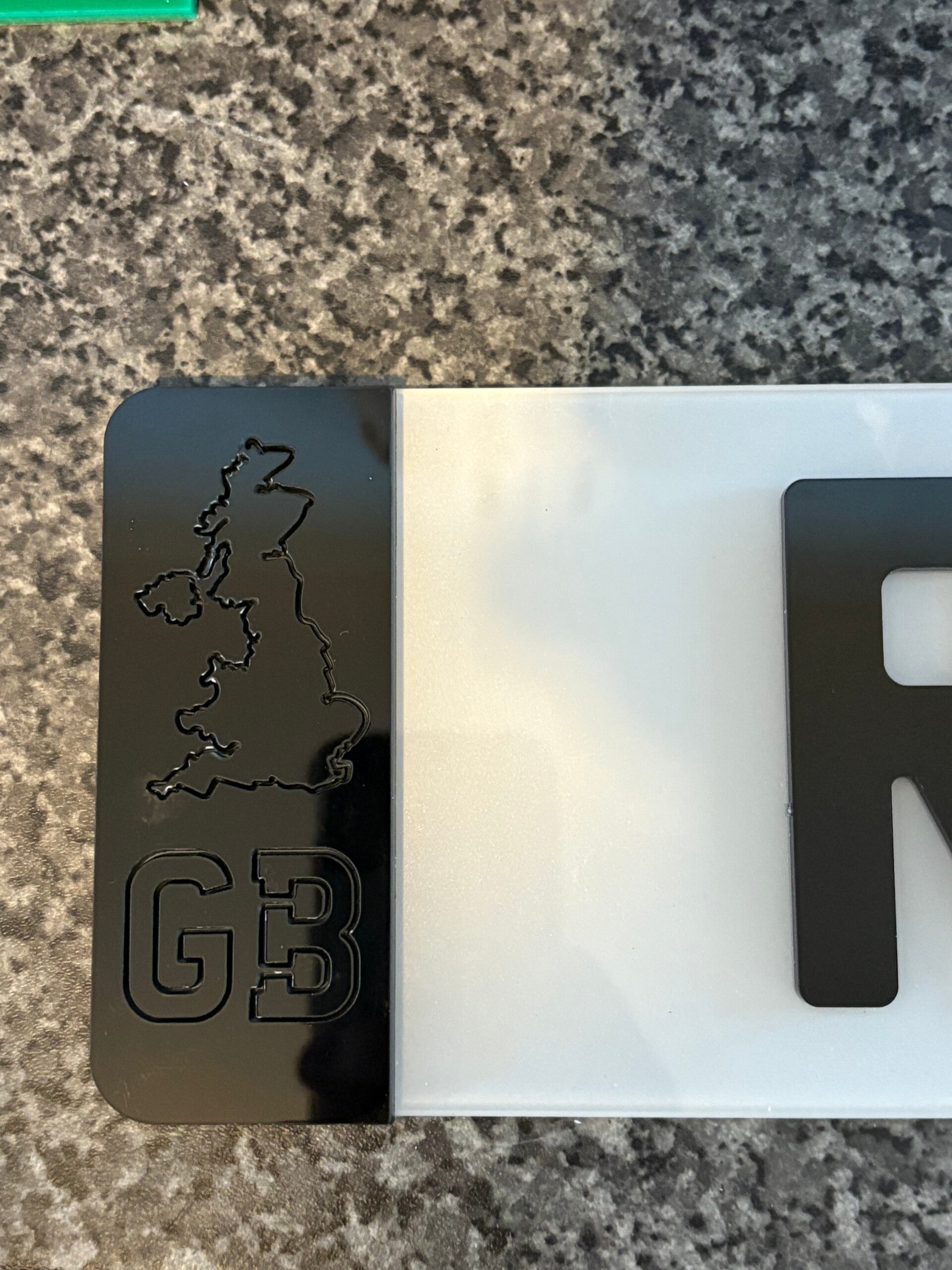 Black GB acrylic badge