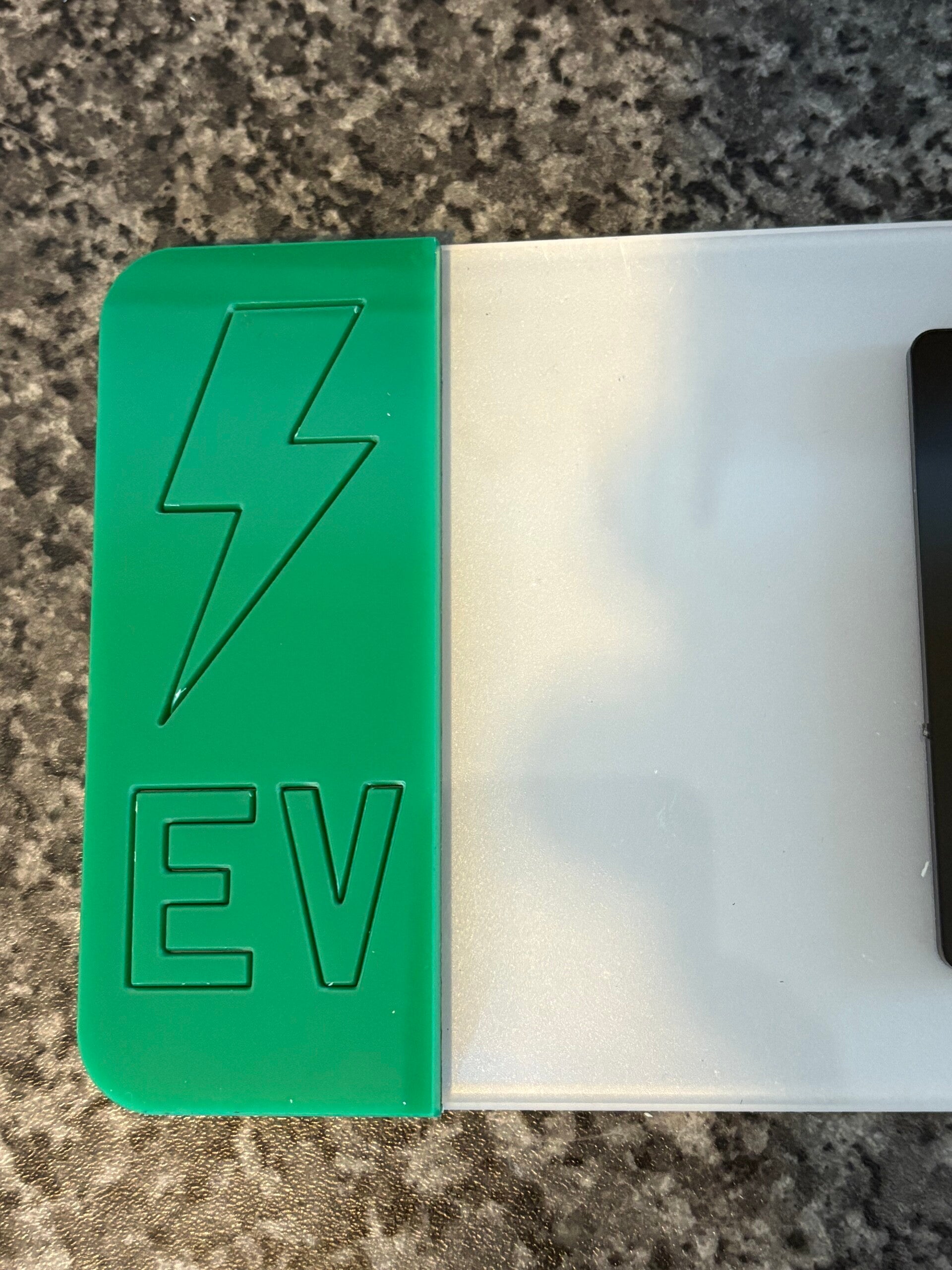 Green ev acrylic badge