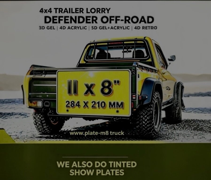 Tinted 4x4 11” x 8” show plates