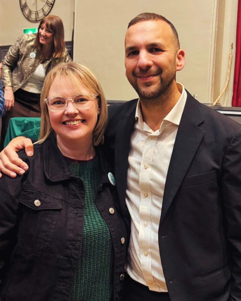 Zack Polanski with Green Party Member Hayley Ferguson 