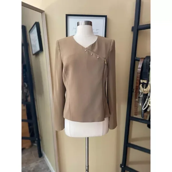ESCADA Asymmetric collared zip up sz 38