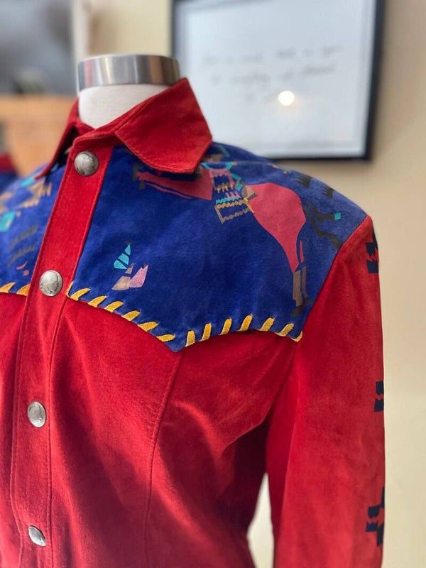 VINTAGE CHAR SANTA FE Suede Fringe Suede Jacket sz S