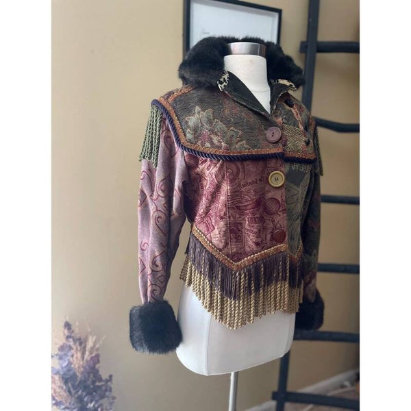 VINTAGE J. WILDE Tapestry coat sz M