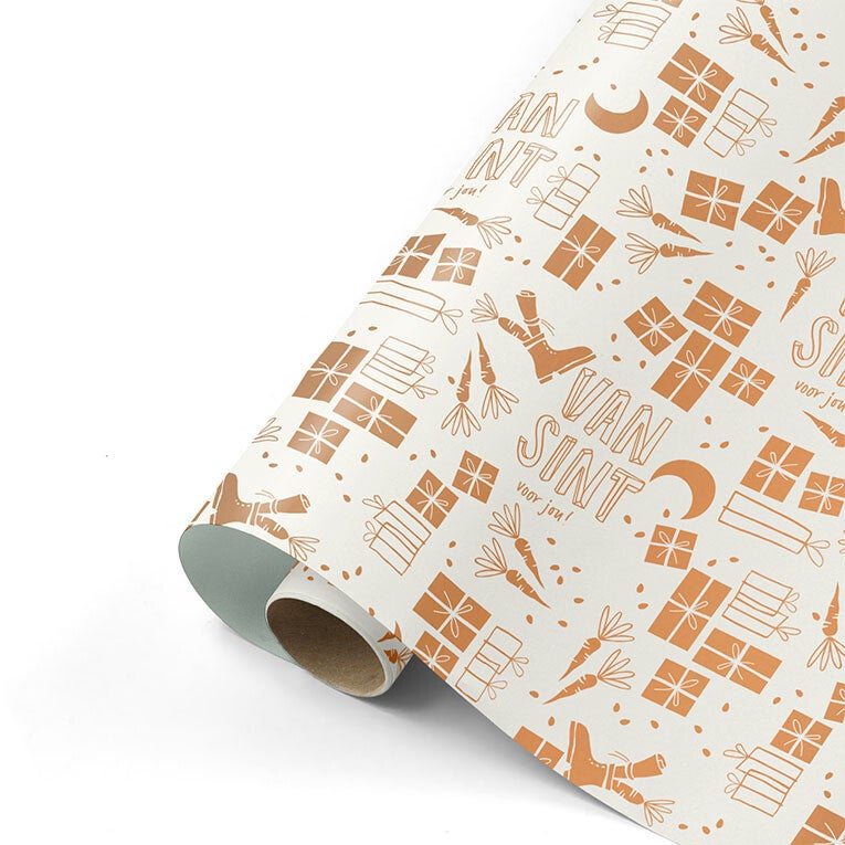 Sint Cadeaupapier 50cm - Pakjesavond brons