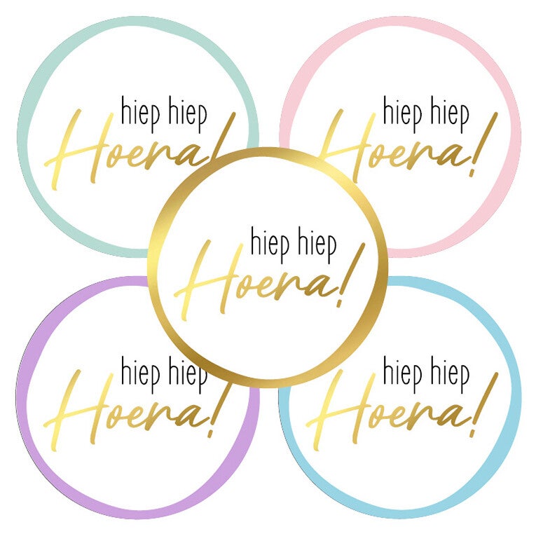 Stickers (10x) - Hiep hiep hoera!