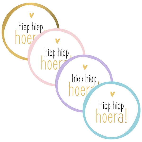 Stickers (10x) - Hiep hiep hoera! Colourmix