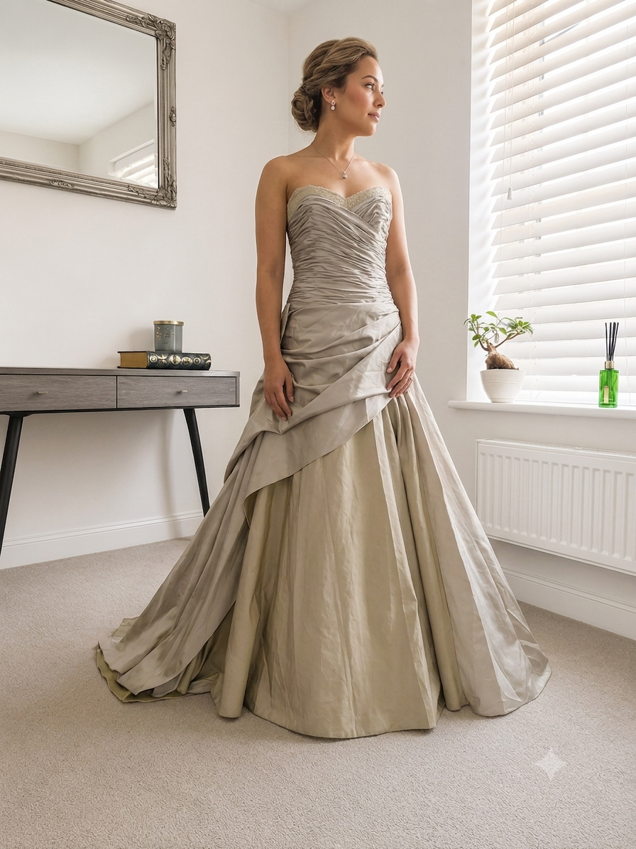 Allure by Donna Salado – Vintage Gold Wedding Dress - Size 10