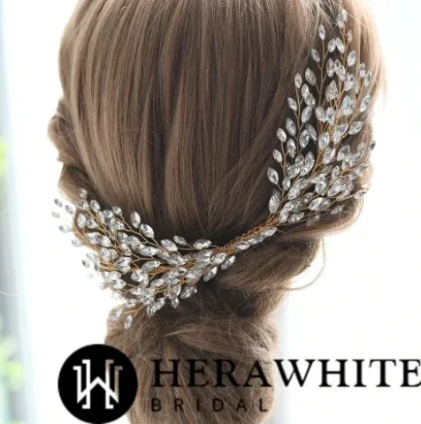 The Celestial Crystal Spray Bridal Comb