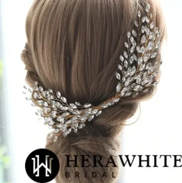 The Celestial Crystal Spray Bridal Comb