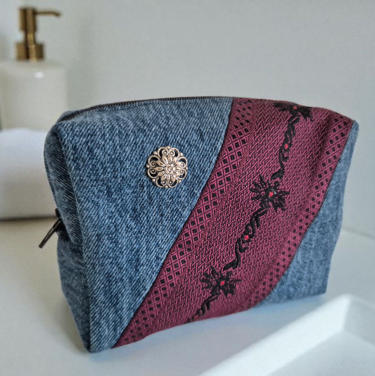 Boxy Bag midi Edelweiss bordeaux