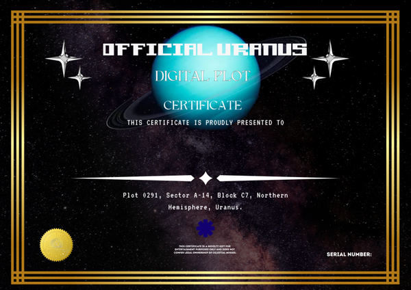 Uranus Digital Plot Certificate