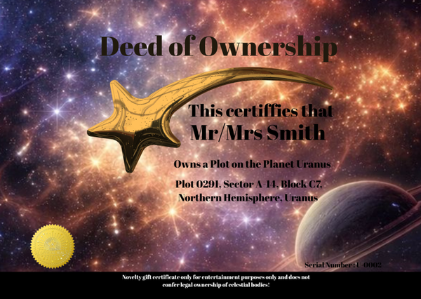 Uranus Premium Ownership Deed *Most Popular