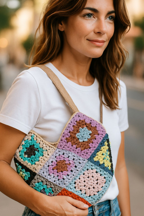 sac bandoulière bohème chic en crochet