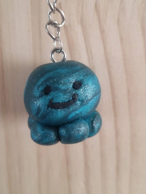 Porte-clefs Pieuvre en Fimo