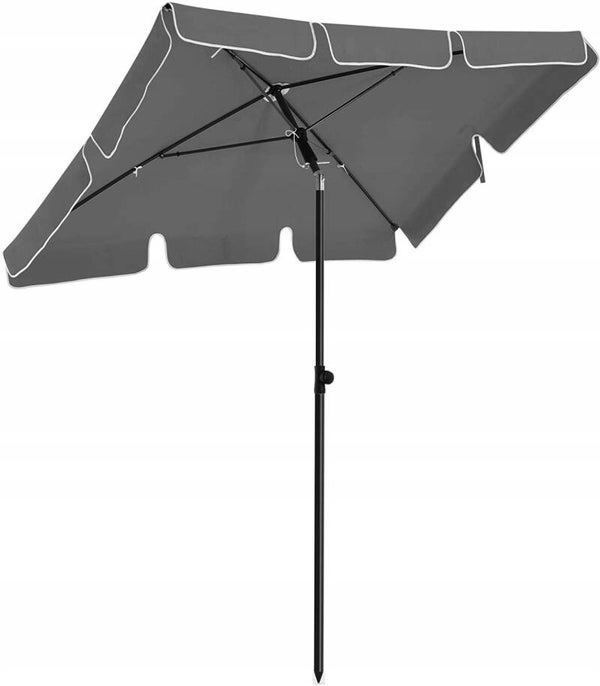 PARASOL OGRODOWY PROSTOKĄTNY PRZECIDŁONECZNY SZARY OCHRONA UV POKROWIEC P127-24