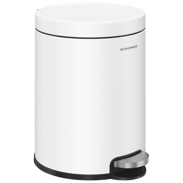 KOSZ NA ŚMIECI ŁAZIENKOWY 6L STALOWY SOFT CLOSE BIAŁY SONGMICS P112-11