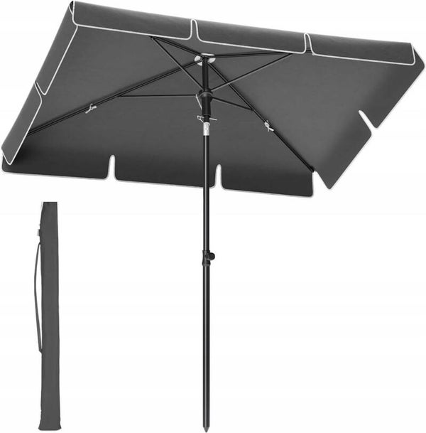 PARASOL OGRODOWY BALKONOWY PLAŻOWY PROSTOKĄTNY 200x125cm POKROWIEC UCHYLNY SONGMICS 120-4