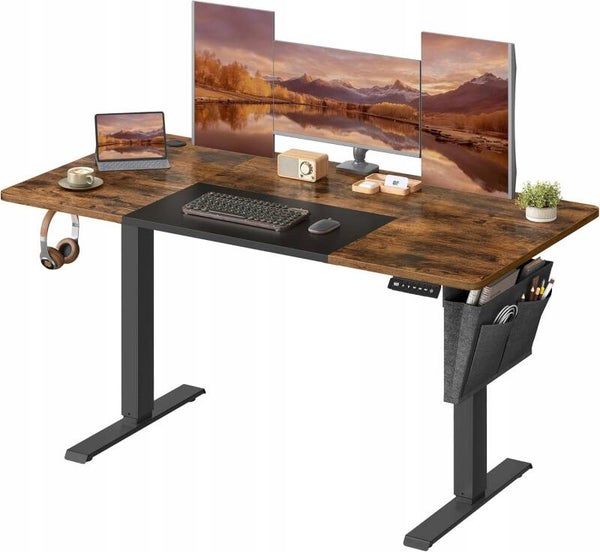 BIURKO REGULOWANA WYSKOŚĆ ELEKTRYCZNIE PAMIĘĆ + DODATKI 140x60x72-120cm