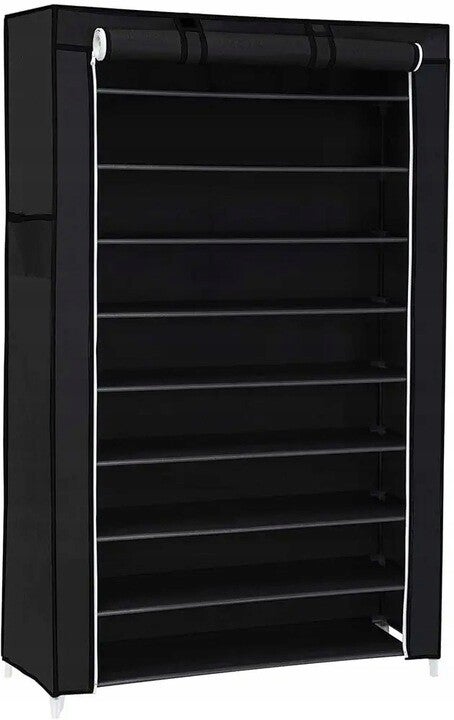 SZAFKA NA BUTY REGAŁ MODUŁOWY CZARNY LOFT SONGMICS 88X28X160 CM CZARNY P146-6
