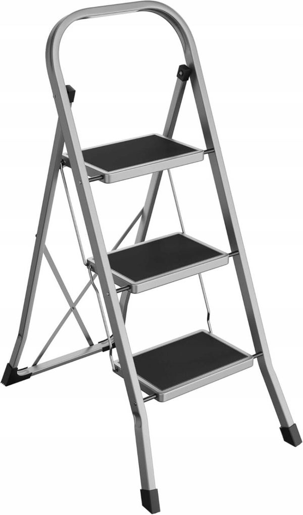 DRABINA Z UCHWYTEM SONGMICS 3 STOPNIE SKŁADANA 150KG SONGMICS SZARY P156-11