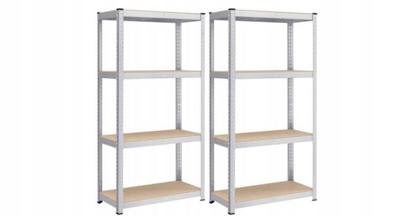 REGAŁ ZESTAW 2szt. METALOWY MAGAZYNOWY PÓŁKI GARAŻOWE MDF 130KG 80x40x180 SONGMICS P123-26
