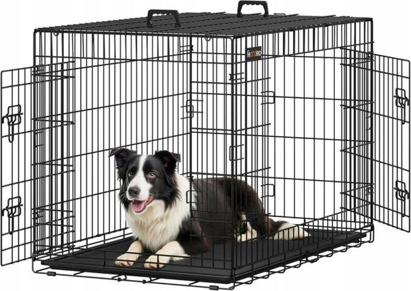 KLATKA KENNELOWA DLA PSA FEANDREA XL SKŁADANA METALOWA107x70x77,5CM CZARNA P120-19