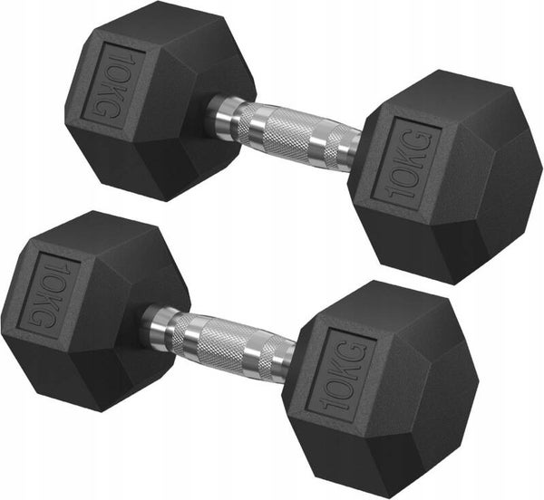 HANTLE POWLEKANE/GUMOWANE STAŁE SZEŚCIOKĄTNE 20kg 2x10kg SIŁOWNIA TRENING