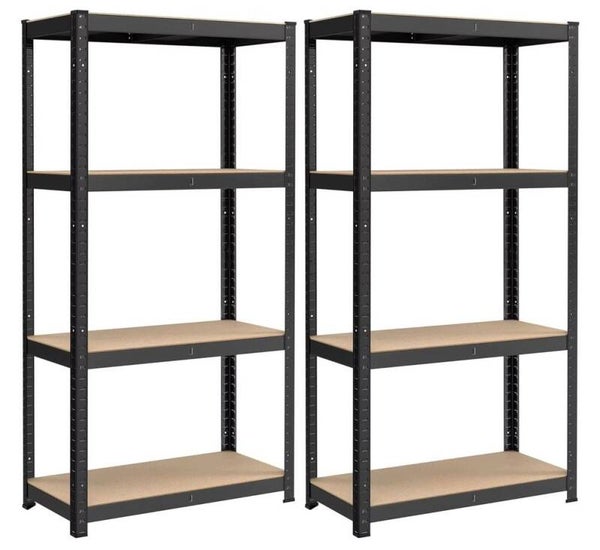 REGAŁ MAGAZYNOWY ZESTAW 2szt. 160x80x40cm 130kg NA PÓŁKĘ DO GARAŻU CZARNY P169-25