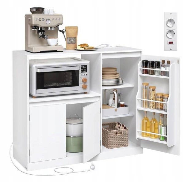 SZAFKA KUCHENNA KOMODA DO SALONU SONGMICS 3 DRZWI Z GNIAZDEM 90x40x90 cm   P167-6