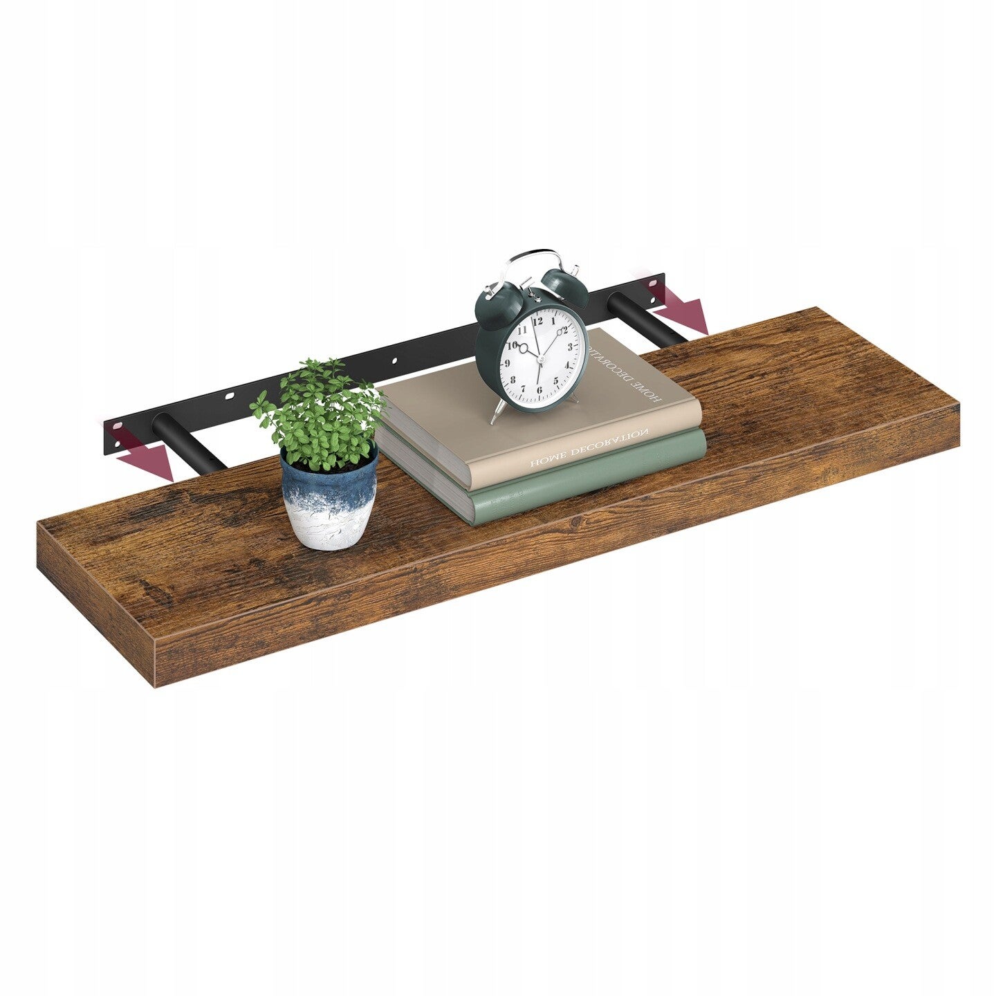 PÓŁKA ŚCIENNA WISZĄCA RUSTYKALNY BRĄZ LOFT SONGMICS DEKORACJA  P130-13 P123-5 P139-20