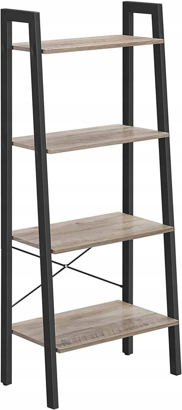 REGAŁ DRABINKOWY 5 PÓŁEK INDUSTRIALNY METLOWE NOGI 56x34x137,5 cm SZARY SONGMICS P132-5