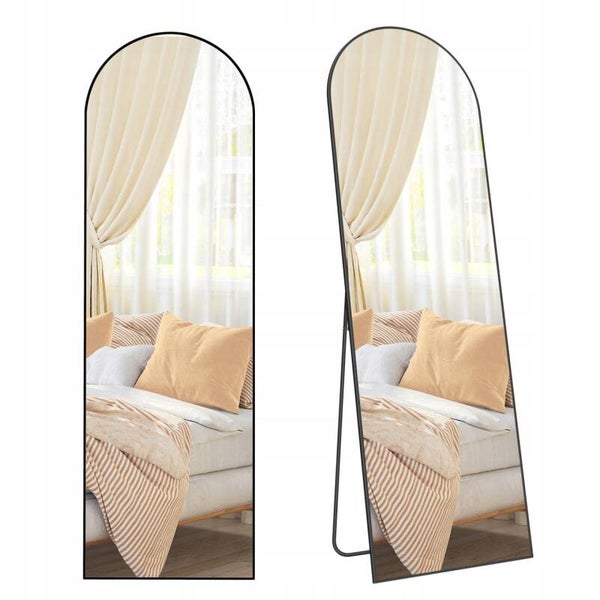 LUSTO STOJĄCE ŚCIENNE SONGMICS CZARNA RAMA OWAL 50x160CM SZKŁO HARTOWANE P123-8