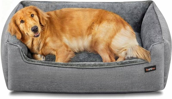LEGOWISKO FEANDREA SOFA Z PODNIESIONYMI KRAWĘDZIAMI 100x75x25cm SZARE P116-14