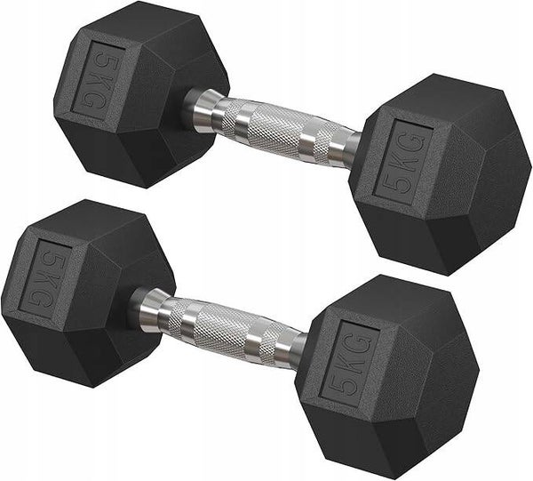 HANTLE ZESTAW 2SZT 2X5KG, 2X10KG, DO TRENINGU FITNESS DO SIŁOWNI CZARNY SONGMICS P173-14