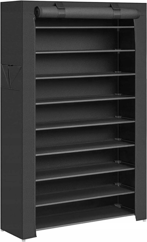 SZAFKA NA BUTY REGAŁ MODUŁOWY CZARNY LOFT SONGMICS 88 x 160 x 28CM P124-9