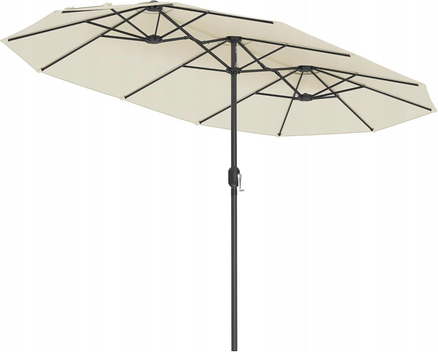 PARASOL DUŻY PODWÓJNY OGRODOWY 394X200 UPF 50+ Z KORBĄ NA TARAS DO OGRODU SONGMICS P135-4