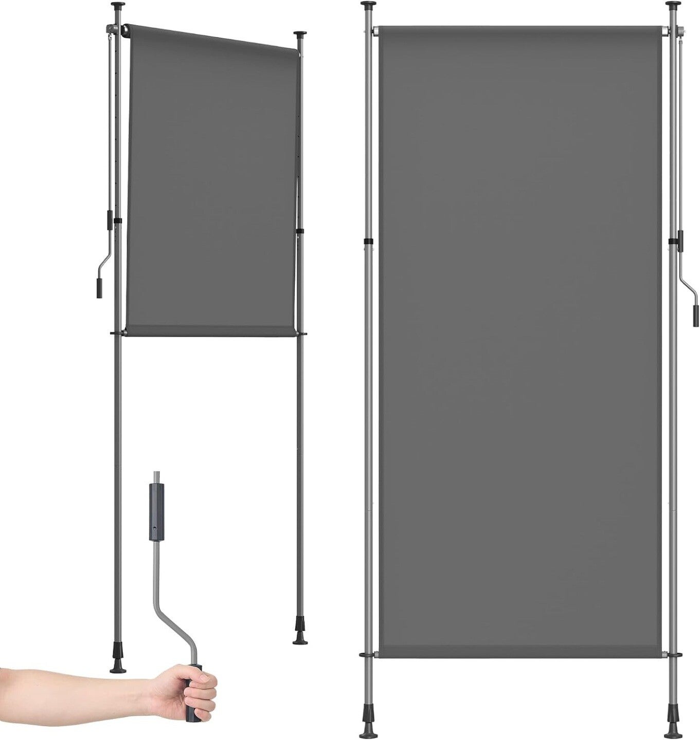 MARKIZA PIONOWA ROZPOROWA SONGMICS REGULACJA WYSOKOŚCI 120x220-300cm SZARA P162-12