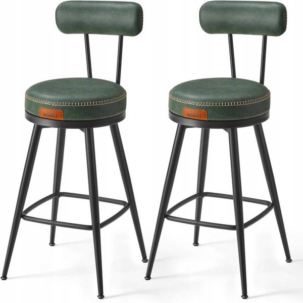HOKER ZESTAW 2szt. OBROTOWE OPARCIE PODNÓŻEK ZIELONA EKOSKÓRA 91cm SONGMICS P173-6