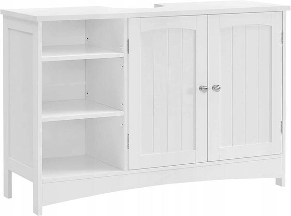 SZEROKA SZAFKA POD UMYWALKĘ ŁAZIENKOWA PÓŁKI DRZWI BIAŁA 90x60x30cm  P112-22