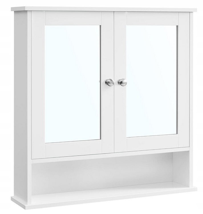 SZAFKA ŁAZIENKOWA WISZĄCA Z LUSTREM 15x65x75CM SONGMICS PÓŁKI P130-11