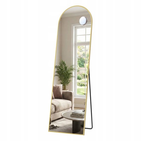 LUSTRO STOJĄCE 150X40 RAMA ALUMINIUM JASNE ZŁOTO DO SALONU SYPIALNI SONGMICS P149-9