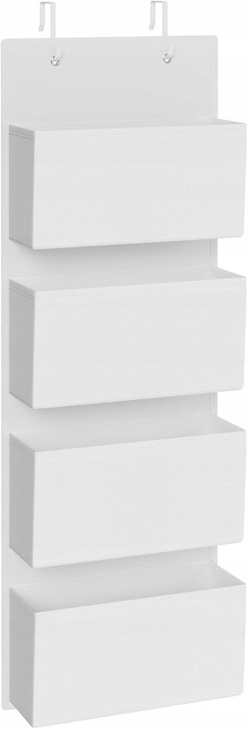 ORGANIZER WISZĄCY NA DRZWI 4 KIESZENIE 100 cm SONGMICS BIAŁY BRAK HACZYKÓW P142-19