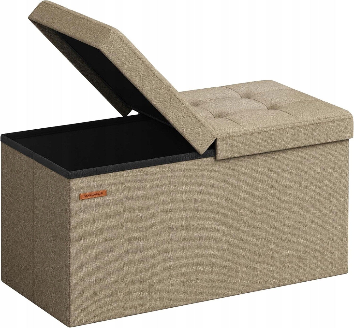 PUFA ŁAWKA ZE SCHOWKIEM PRZECHOWYWANIE SONGMICS 76x38x38 SKŁADANA 300KG P137-31