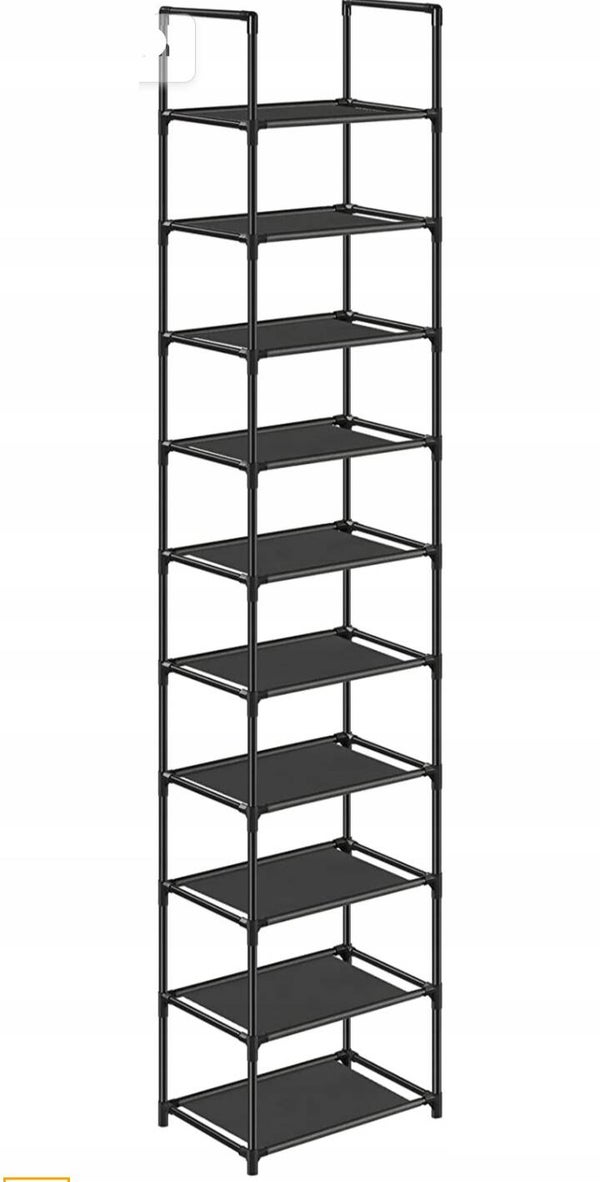 SZAFKA NA BUTY SONGMICS, OTWARTA, PRZECHOWYWANIE 33 x 173 x 33 cm CZARNY P112-9