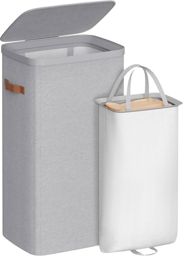 KOSZ NA PRANIE SONGMICS 100L WYJMOWANY WKŁAD POKRYWA SZARY 42 x 32 x 75 cm P144-27