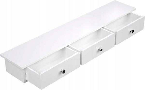 REGAŁ ŚCIENNY Z 3 SZUFLADAMI SZAFKA ŚCIENNA 80X15X10CM BIAŁY SONGMICS P148-19