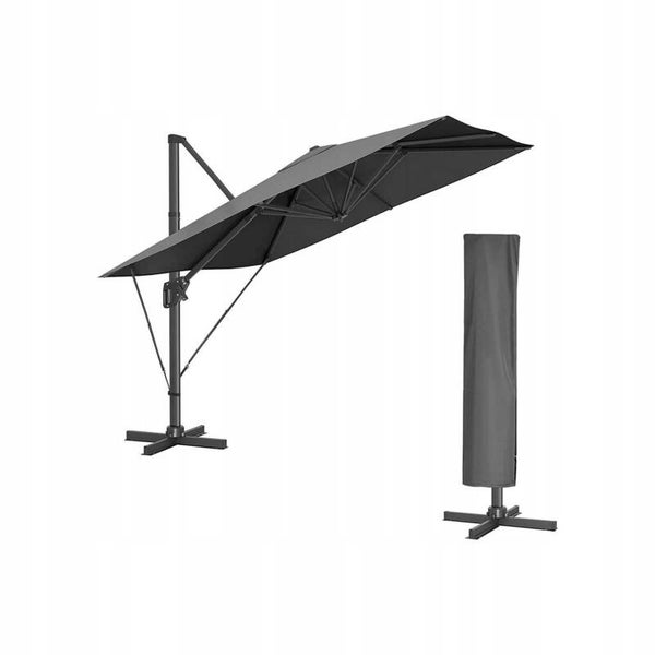 PARASOL 300X300 KWADRATOWY OGRODOWY OCHORNA UV DO UPF50+ 360ST WYSIĘGNIK SONGMICS P153-13