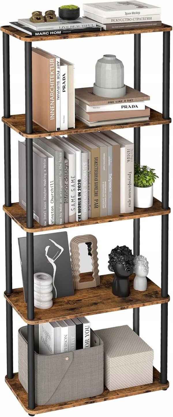 REGAŁ PÓŁKI WOLNOSTOJĄCY BRĄZ VINTAGE NOWOCZESNY LOFT SONGMICS DO SALONU P171-12