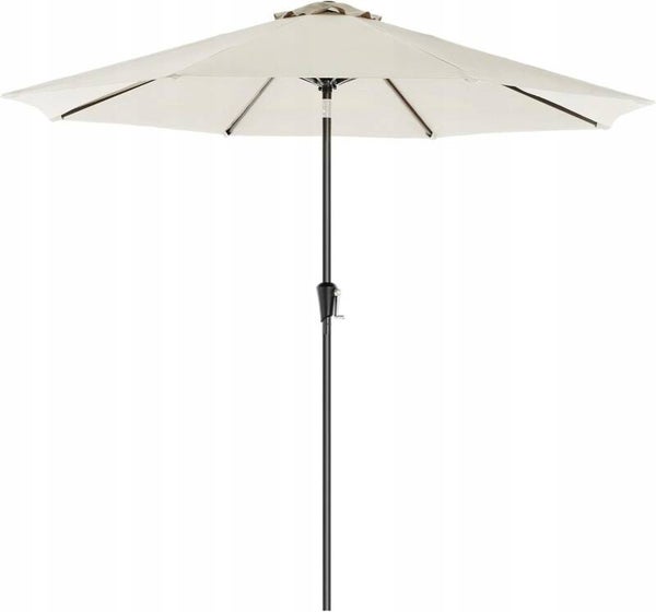 DUŻY PARASOL OGRODOWY TARASOWY 300cm ŁAMANY WODOODPORNY BEŻOWY KORBA P114-3