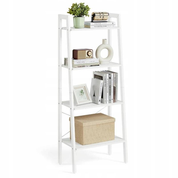 REGAŁ PÓŁKA NA KSIĄŻKI 4 POZIOMY SONGMICS BIAŁY 56x137,5x34,5CM P124-24